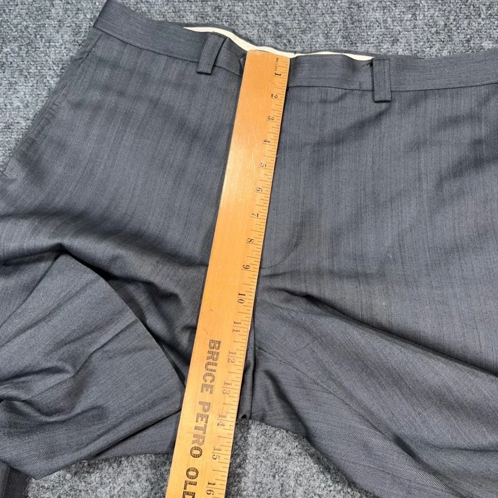 LRL Ralph Lauren Wool Dress Pants Mens 34x34 Herringbone Grey Preppy Office